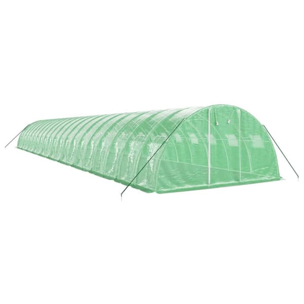 Växthus med stålram grön 80 m² 20x4x2 m