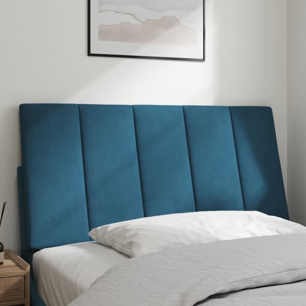 Headboard Cushion "Hanko" Blue 100 cm Velvet