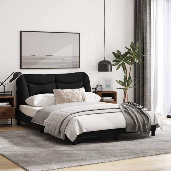 Bed Frame without Mattress "Hvar" Black 120x200 cm Fabric