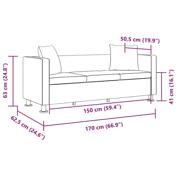 Soffa 3-sits konstläder vit