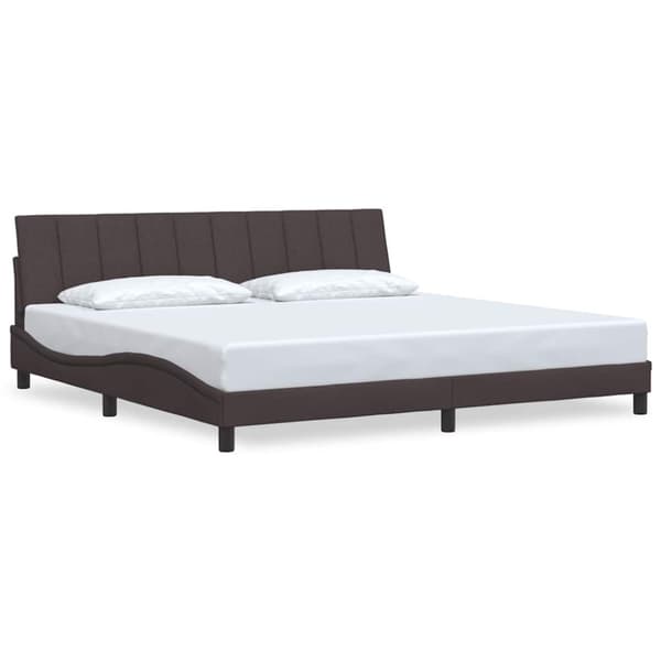 Bed Frame without Mattress "Hanko" Dark Brown 200x200 cm Fabric
