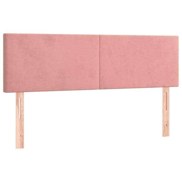 Ramsäng med madrass & LED rosa 140x200 cm sammet