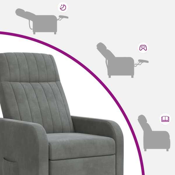 Recliner Mörkgrå Sammet (V)
