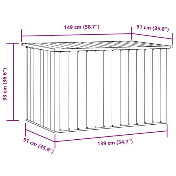 Dynbox grön 149x99x93 cm