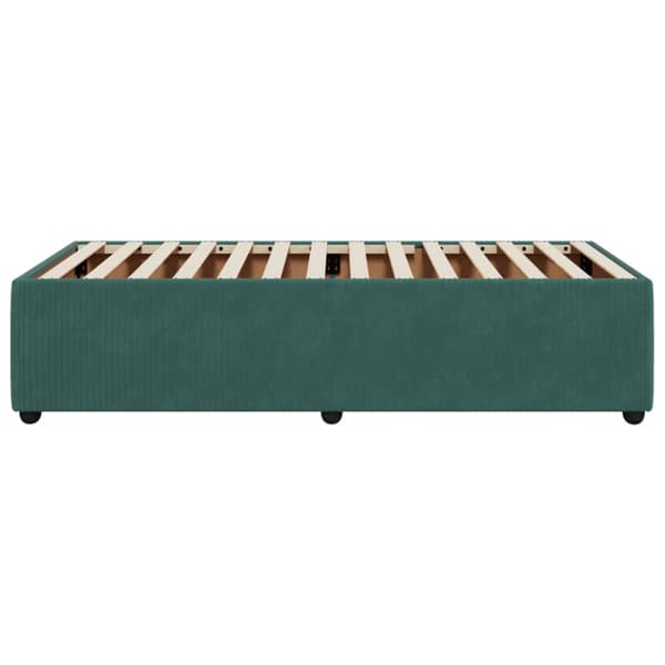 Sängram utan madrass mörkgrön 90x200 cm sammet