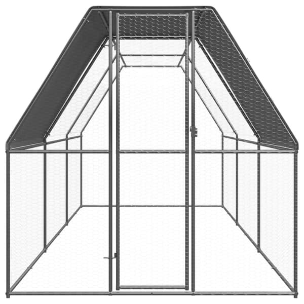 Hönsbur för utomhusbruk 2x6x2 m galvaniserat stål