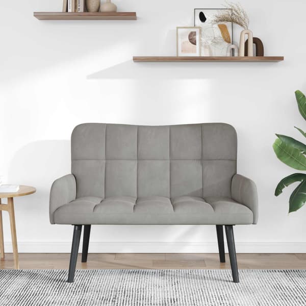 Tvåsitssoffa Ljusgrå 115 x 61 x 87 cm Sammet