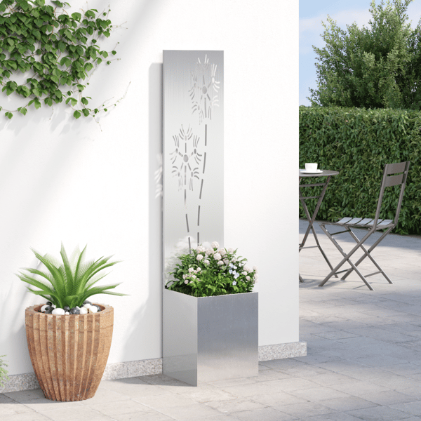Trädgårds integritetsskärm Silver 32 x 150 cm Rostfritt stål
