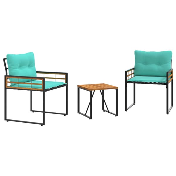 Utemöbelset med kudde 3 pcs Turkos