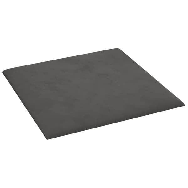 Väggsänggavel 12 pcs Mörkgrå 30 x 30 cm Sammet