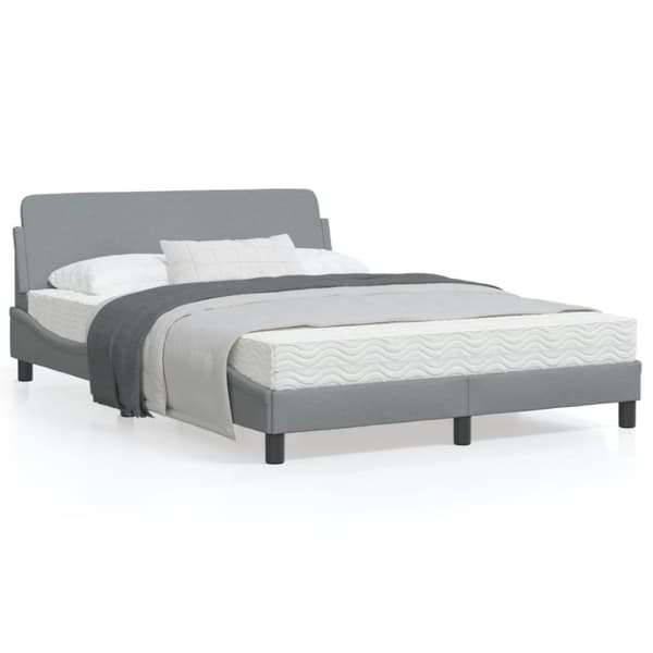 Bed Frame "Dover" Light Grey 140x200 cm Fabric