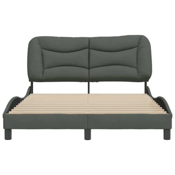 Bed Frame without Mattress "Hvar" Dark Grey 140x200 cm Fabric