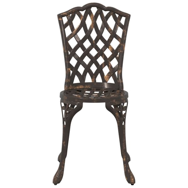 Trädgårds Bistro Set 3 pcs Brons Aluminium