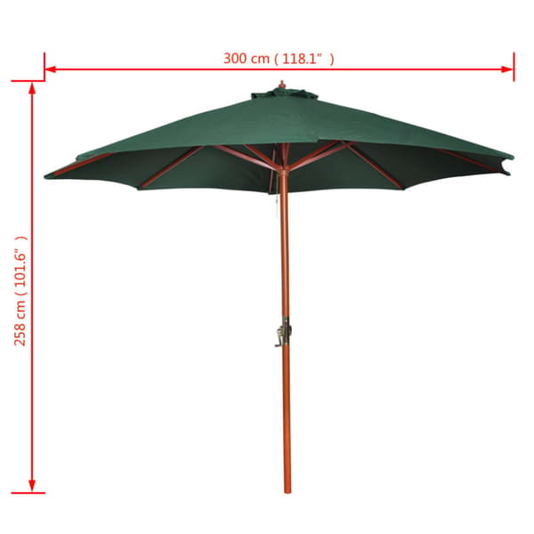 Parasoll grön 258 cm