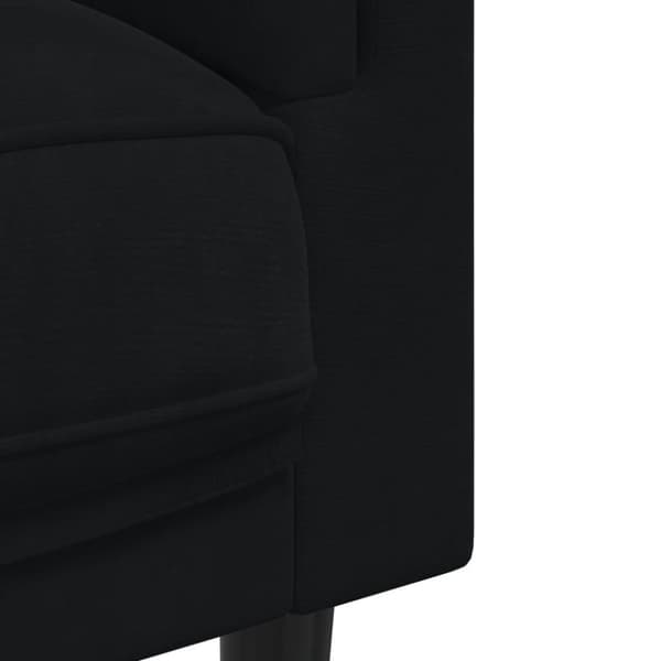 Soffa med kuddar 2-sits svart sammet
