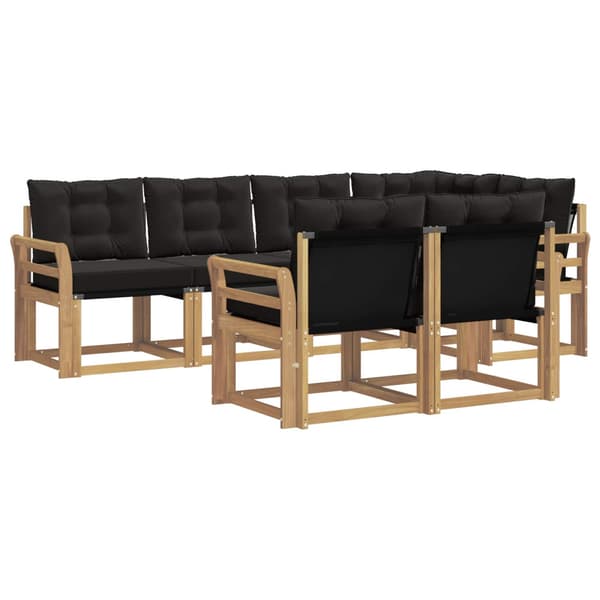 Utomhussoffset med kudde 7 pcs Vit och svart