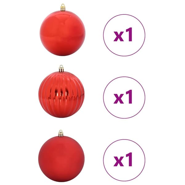 Julgranskulor Set XXL 3 pcs Röd Plast