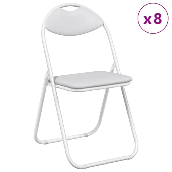 Fällstol 8 pcs Vit 48 x 43,5 x 81 cm Konstläder