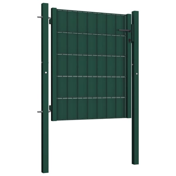 Staketgrind PVC och stål 100x100 cm grön
