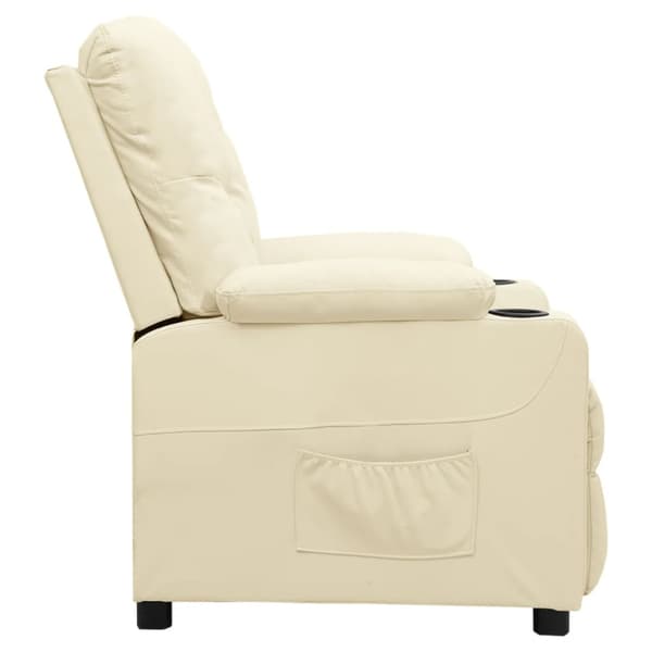 Reclinerfåtölj gräddvit konstläder