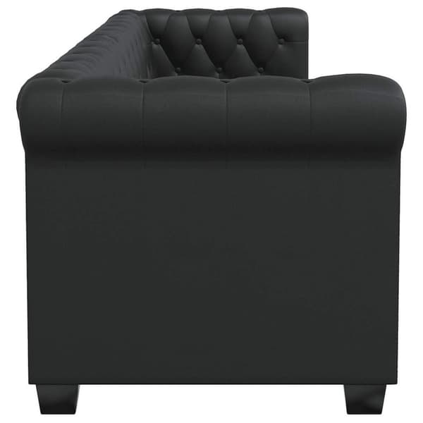 Chesterfield 3-sits konstläder svart