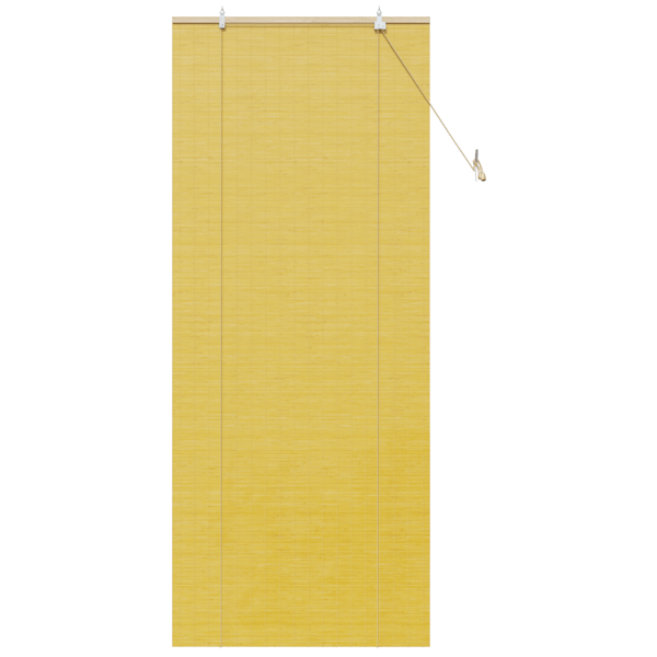 Rullgardin med gardiner Gul 80 x 220 cm Bambu