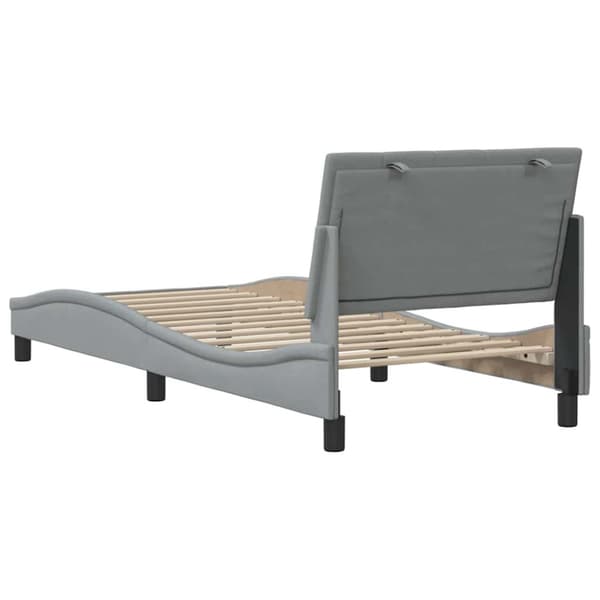 Bed Frame without Mattress "Hanko" Light Grey 90x190 cm Fabric