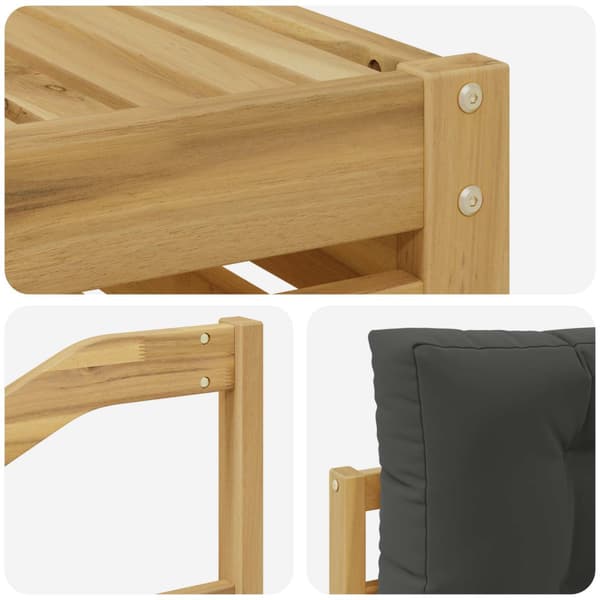 Utomhussoffset med kudde 4 pcs Vit och antracit Polyester