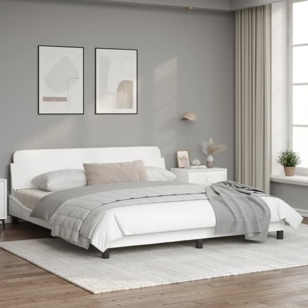 Bed Frame "Dover" White 180x200 cm Faux Leather
