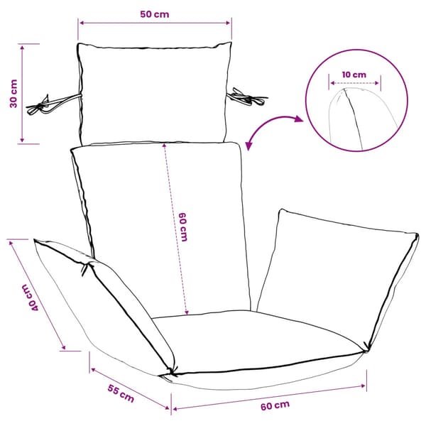 Adirondack Kudde PUTTEN 100% Polyester Bladdesign