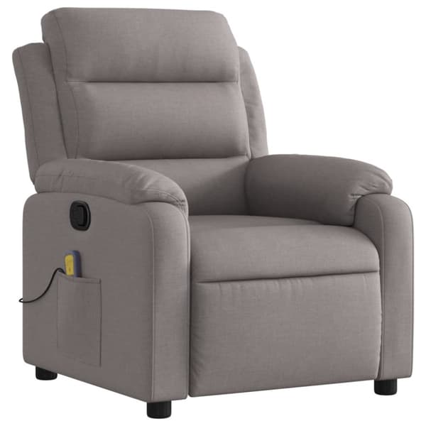 Massagefåtölj taupe tyg