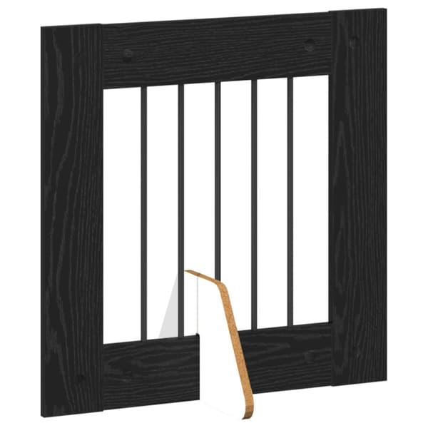 Hundgrind med ställningar 2 pcs Svart ek 60 x 60 cm