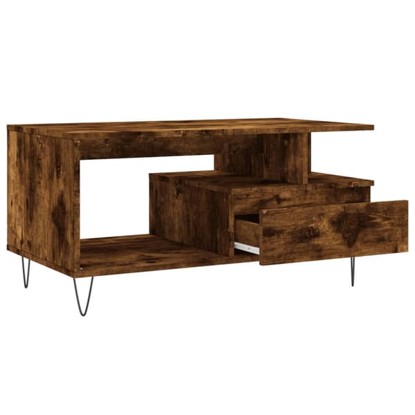 Soffbord rökfärgad ek 90x49x45 cm konstruerat trä