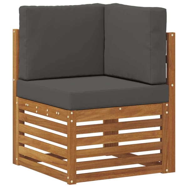 Utomhussoffset med kudde 10 pcs Naturlig och Antracit Polyester