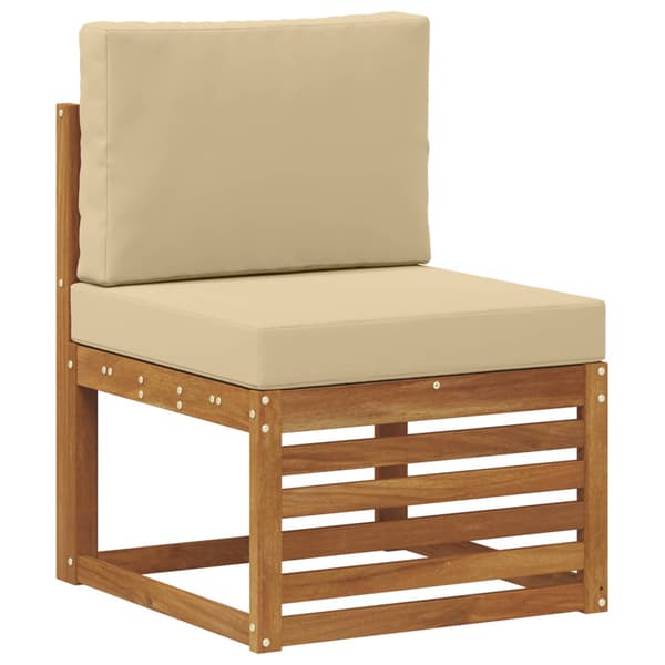Utomhussoffset med kudde 4 pcs Naturlig och Beige