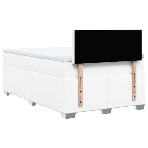 Ramsäng med madrass vit 120x200 cm konstläder