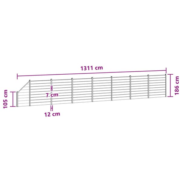 Stängselpanel 8 pcs WPC och aluminium Svart