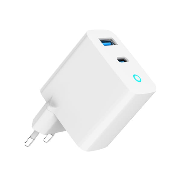 Gembird strömadapter - GaN, LED - USB-C, USB typ A - 65 watt