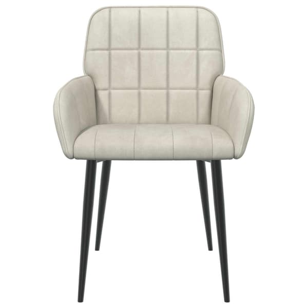 Matstolar 6 pcs Sammet Gräddvit 57 x 50 x 85 cm