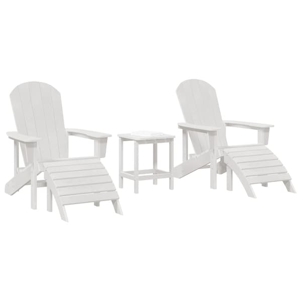 Trädgård Stol 3 pcs Vit polyeten