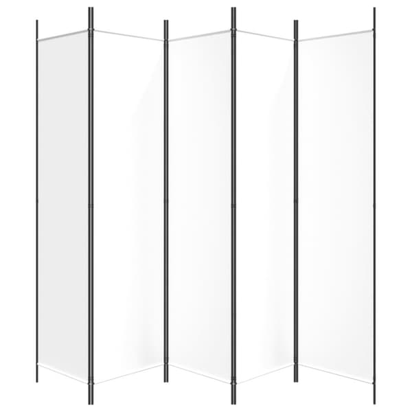 Rumsavdelare 5 paneler vit 250x200 cm tyg