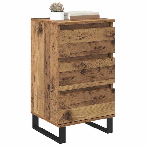 Sideboard med låda Gammalt trä Konstruerat trä