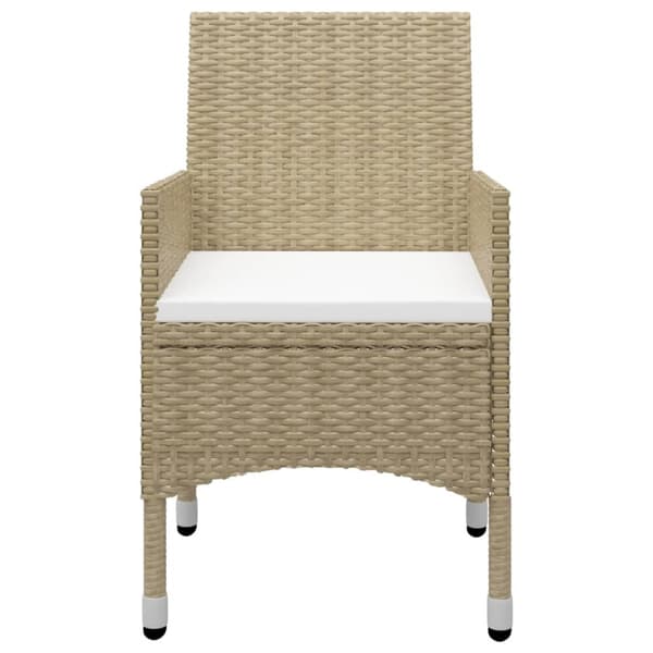 Matgrupp för trädgården 7 delar beige