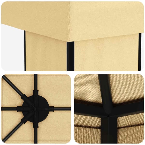 Trädgårdsgazebo 6 x 3 m Gräddvit Polyester och Stål 190