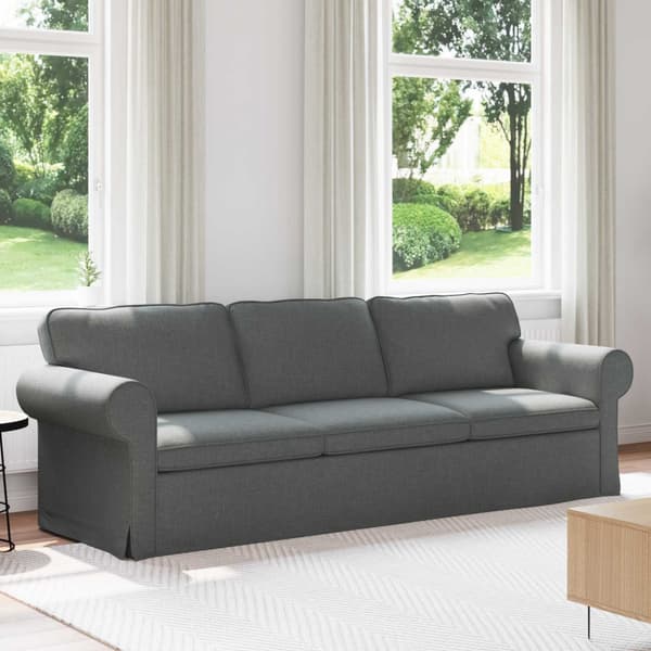 Soffa Mörkgrå 245 x 82 x 80 cm tyg