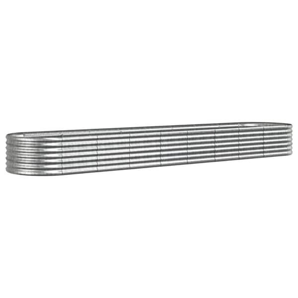 Odlingslåda galvaniserat stål 368x80x36 cm silver