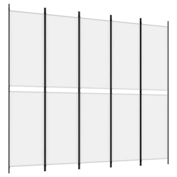Rumsavdelare 5 paneler vit 250x220 cm tyg