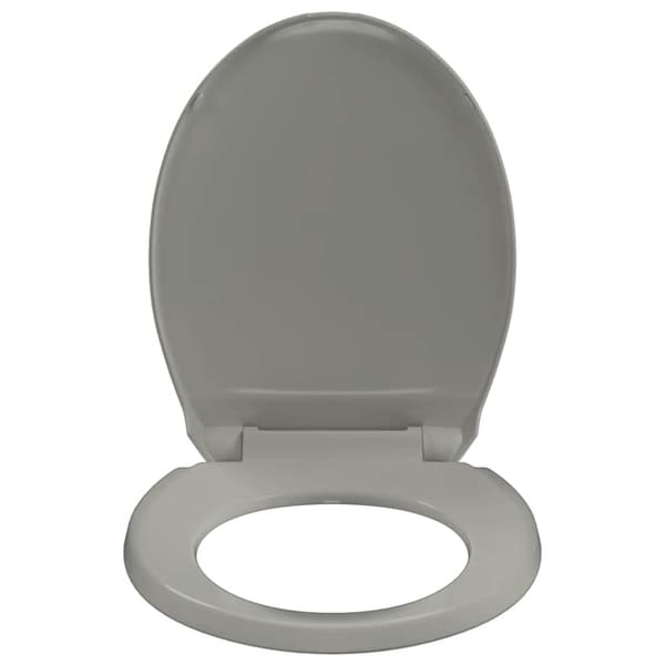 Toalettsits mjuk stängning grå oval