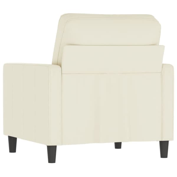 Fåtölj Gräddvit 60 cm sammet