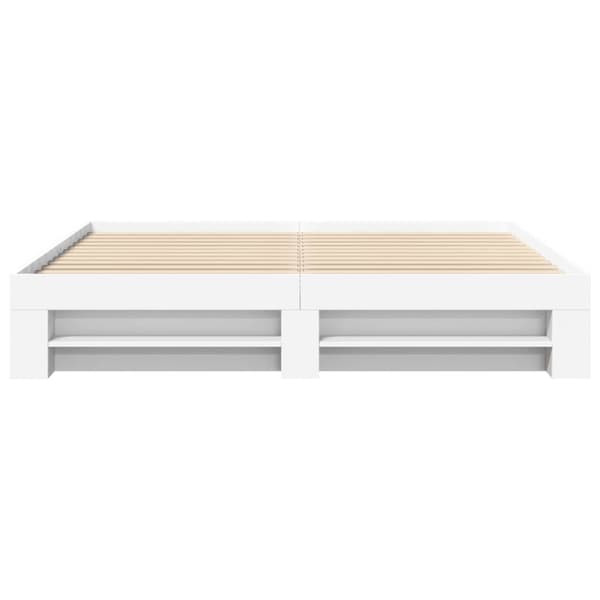 Sängram vit 200x200 cm konstruerat trä